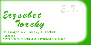 erzsebet toreky business card